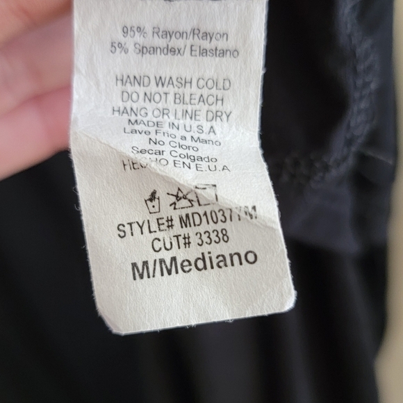 Mai Soli | Short Sleeve Black Midi Dress with Knotted Twist Front - Picture 6 of 6